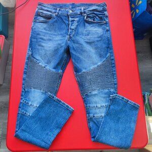 H&M Divided jeans men's size 34 Denim Blue Moto Style Slim Fit